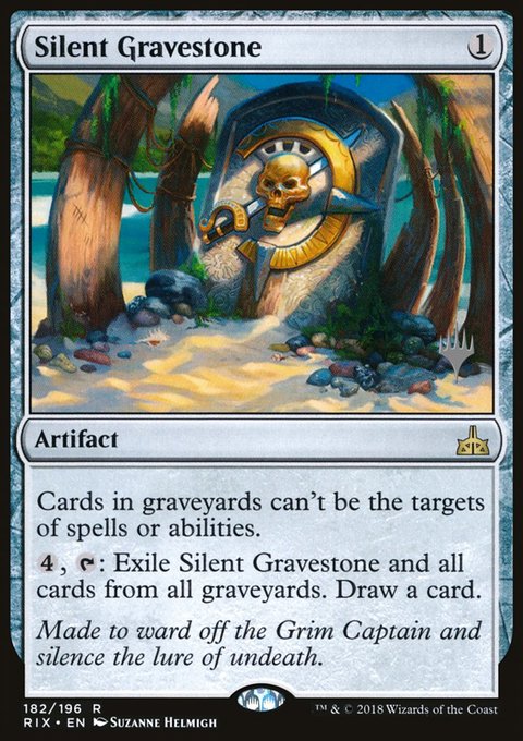 Silent Gravestone, Rivals of Ixalan Promos #182p, Magic: The Gathering card