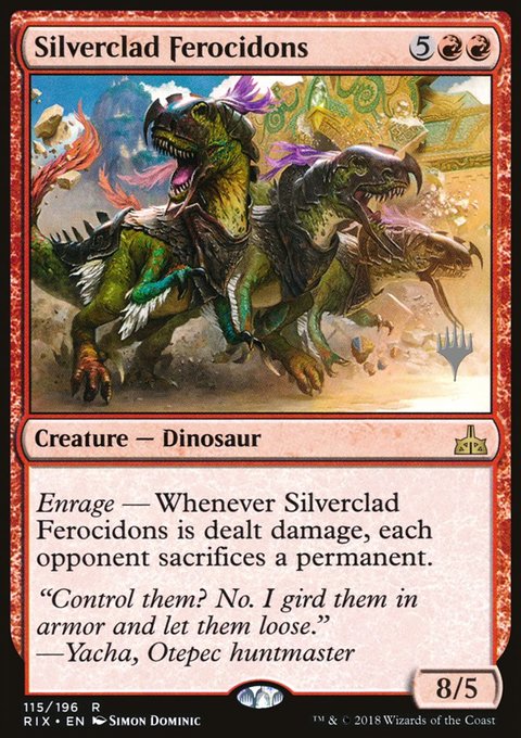 Silverclad Ferocidons, Rivals of Ixalan Promos #115p, Magic: The Gathering card