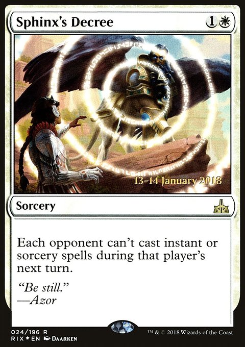 Sphinx's Decree, Rivals of Ixalan Promos #24s, Magic: The Gathering card