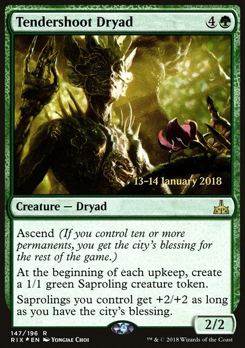 Tendershoot Dryad, Rivals of Ixalan Promos #147s, Magic: The Gathering card