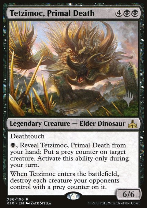 Tetzimoc, Primal Death, Rivals of Ixalan Promos #86p, Magic: The Gathering card