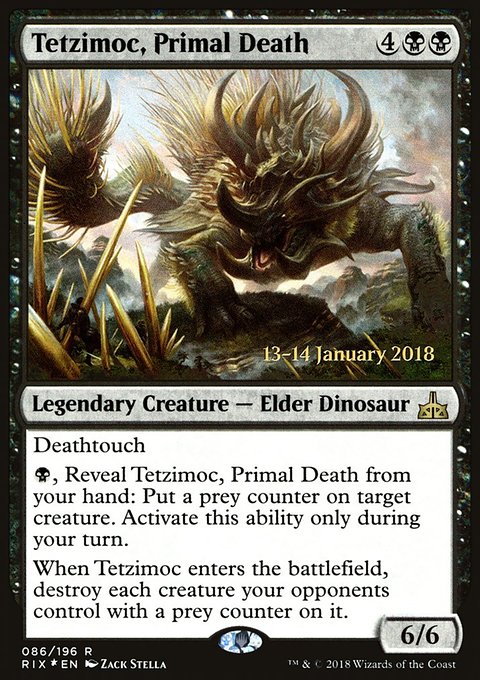 Tetzimoc, Primal Death, Rivals of Ixalan Promos #86s, Magic: The Gathering card