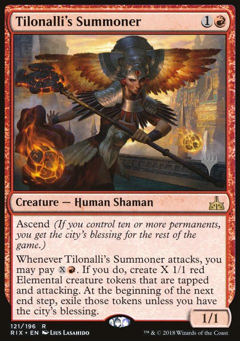 Tilonalli's Summoner, Rivals of Ixalan Promos #121p, Magic: The Gathering card