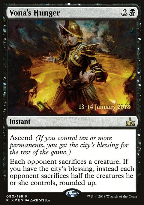 Vona's Hunger, Rivals of Ixalan Promos #90s, Magic: The Gathering card