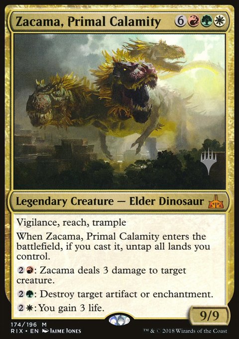 Zacama, Primal Calamity, Rivals of Ixalan Promos #174p, Magic: The Gathering card