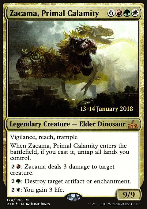 Zacama, Primal Calamity, Rivals of Ixalan Promos #174s, Magic: The Gathering card