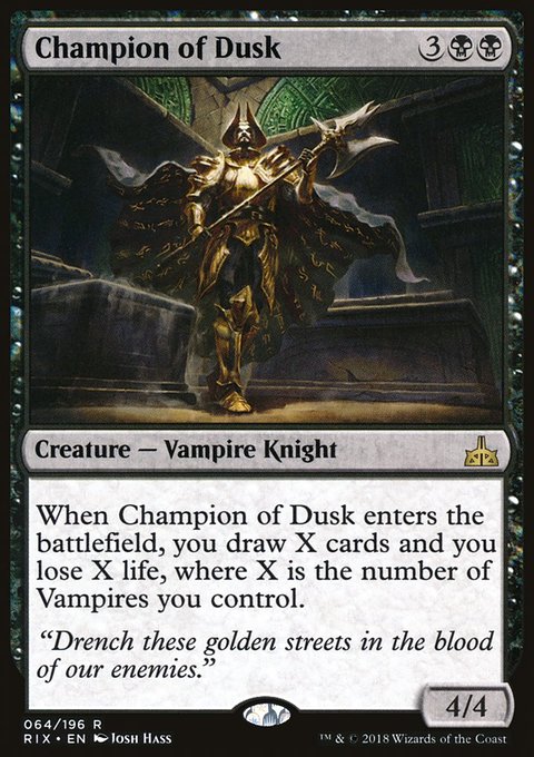 Champion of Dusk, Rivals of Ixalan #64, Magic: The Gathering card