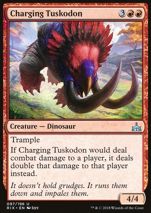 Charging Tuskodon, Rivals of Ixalan #97, Magic: The Gathering card