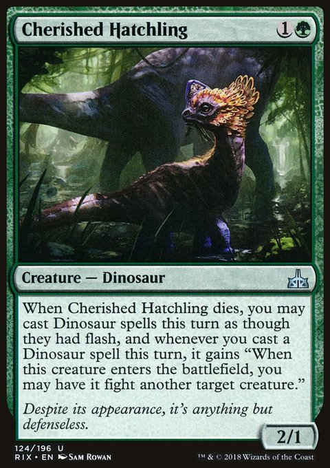 Cherished Hatchling, Rivals of Ixalan #124, Magic: The Gathering card
