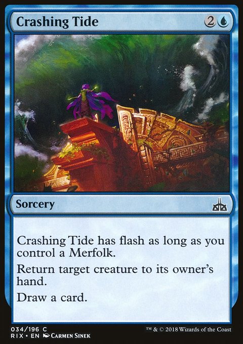 Crashing Tide, Rivals of Ixalan #34, Magic: The Gathering card