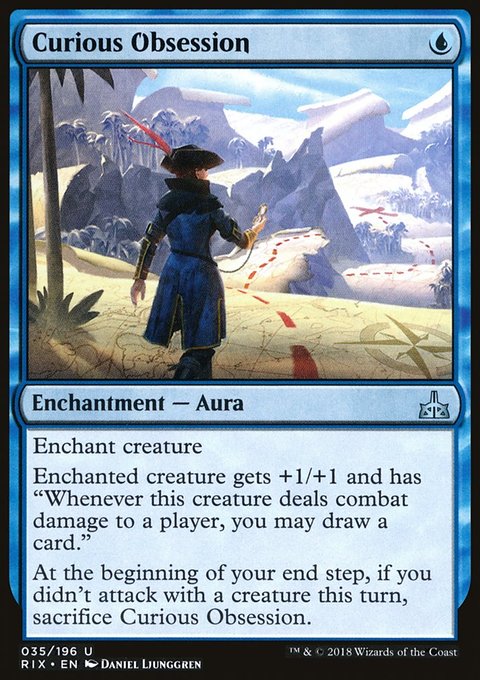 Curious Obsession, Rivals of Ixalan #35, Magic: The Gathering card