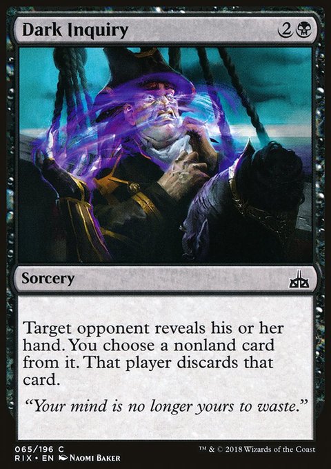Dark Inquiry, Rivals of Ixalan #65, Magic: The Gathering card