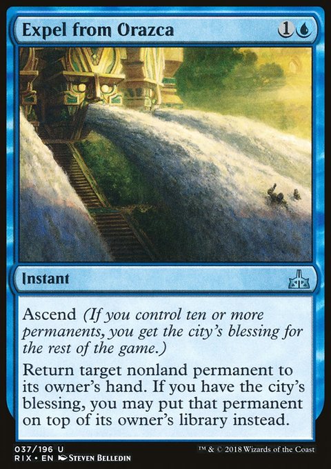 Expel from Orazca, Rivals of Ixalan #37, Magic: The Gathering card