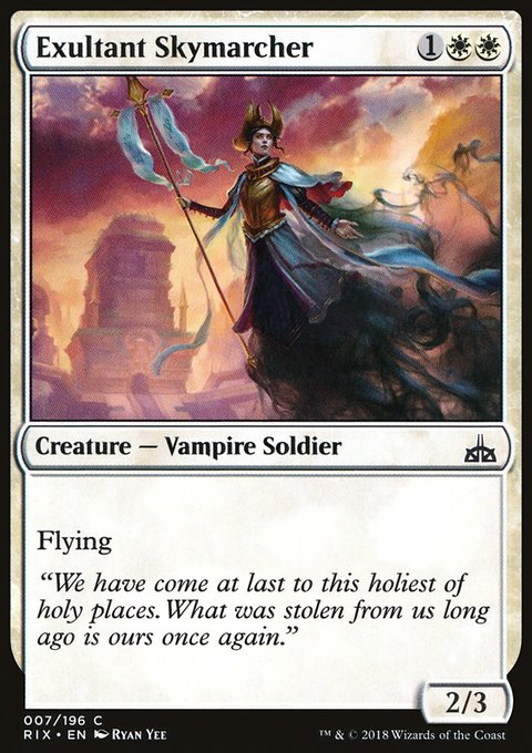 Exultant Skymarcher, Rivals of Ixalan #7, Magic: The Gathering card