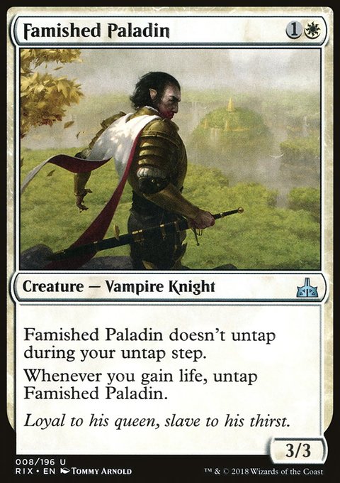 Famished Paladin, Rivals of Ixalan #8, Magic: The Gathering card