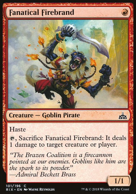 Fanatical Firebrand, Rivals of Ixalan #101, Magic: The Gathering card