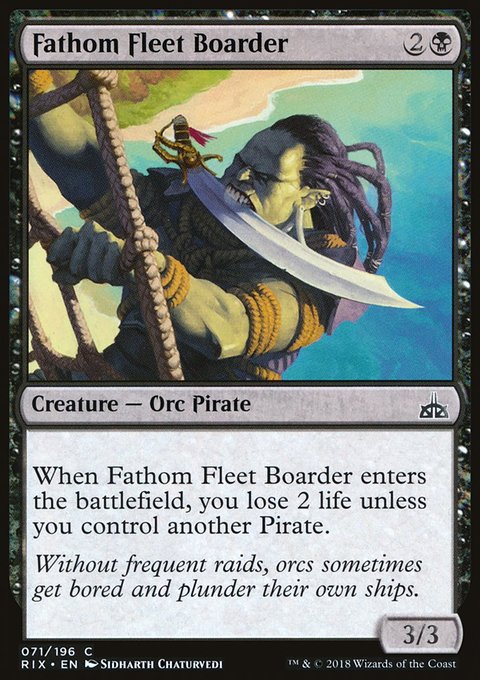Fathom Fleet Boarder, Rivals of Ixalan #71, Magic: The Gathering card