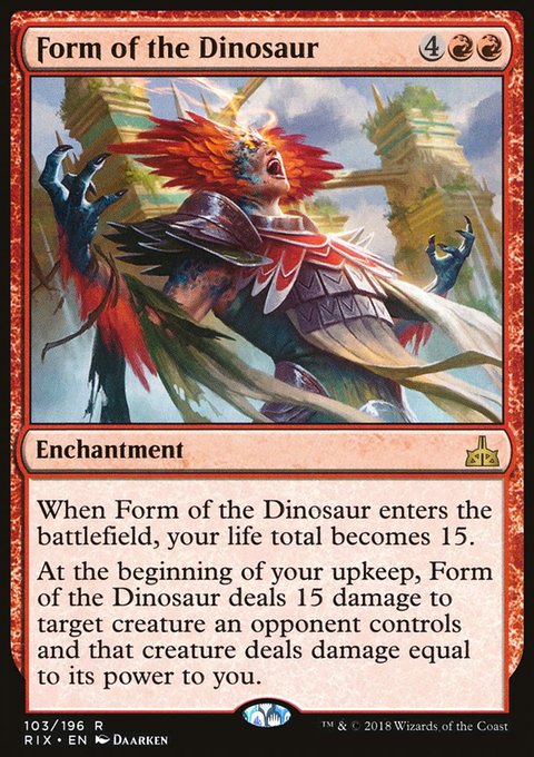 Form of the Dinosaur, Rivals of Ixalan #103, Magic: The Gathering card