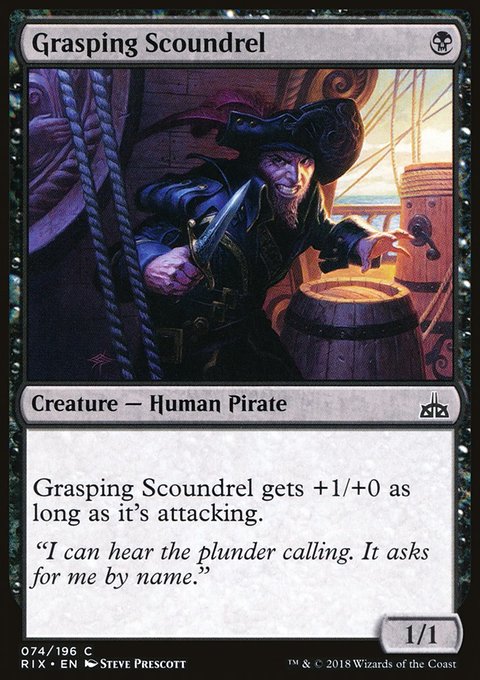Grasping Scoundrel, Rivals of Ixalan #74, Magic: The Gathering card