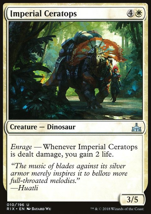 Imperial Ceratops, Rivals of Ixalan #10, Magic: The Gathering card