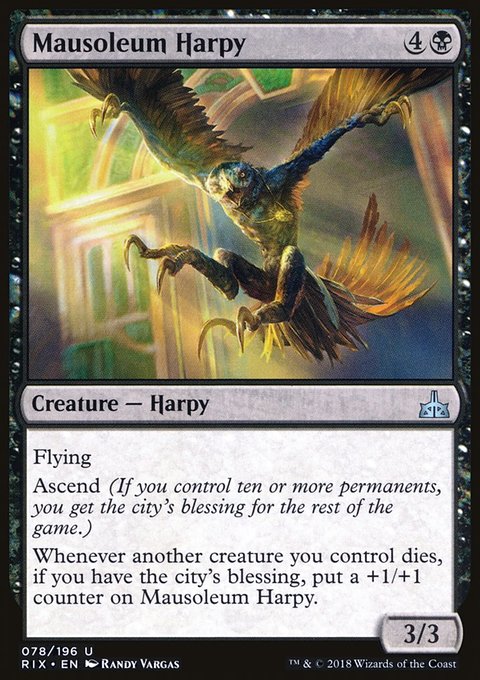 Mausoleum Harpy, Rivals of Ixalan #78, Magic: The Gathering card