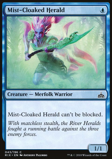 Mist-Cloaked Herald, Rivals of Ixalan #43, Magic: The Gathering card