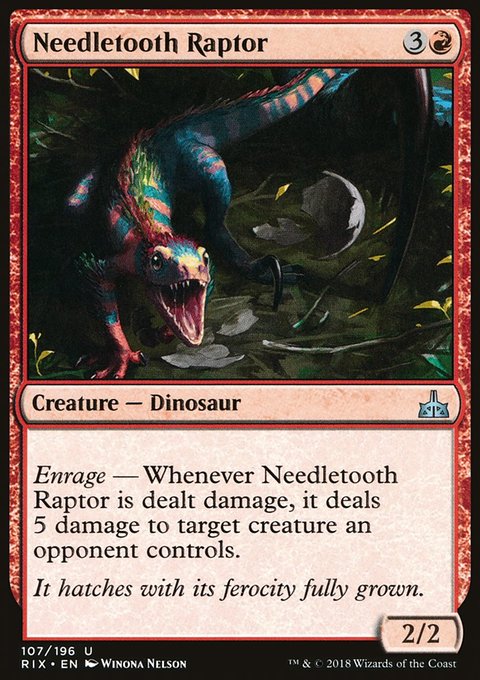 Needletooth Raptor, Rivals of Ixalan #107, Magic: The Gathering card