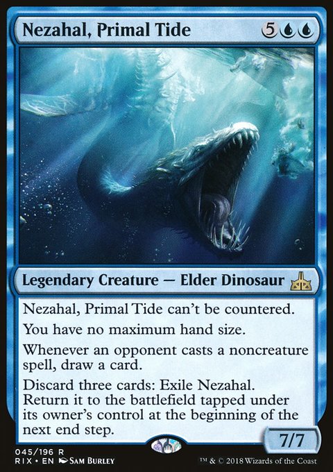 Nezahal, Primal Tide, Rivals of Ixalan #45, Magic: The Gathering card
