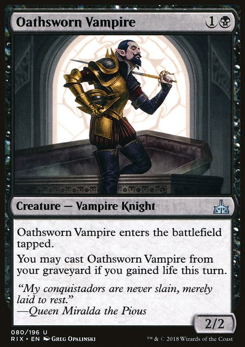 Oathsworn Vampire, Rivals of Ixalan #80, Magic: The Gathering card