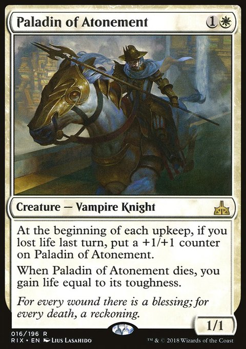 Paladin of Atonement, Rivals of Ixalan #16, Magic: The Gathering card