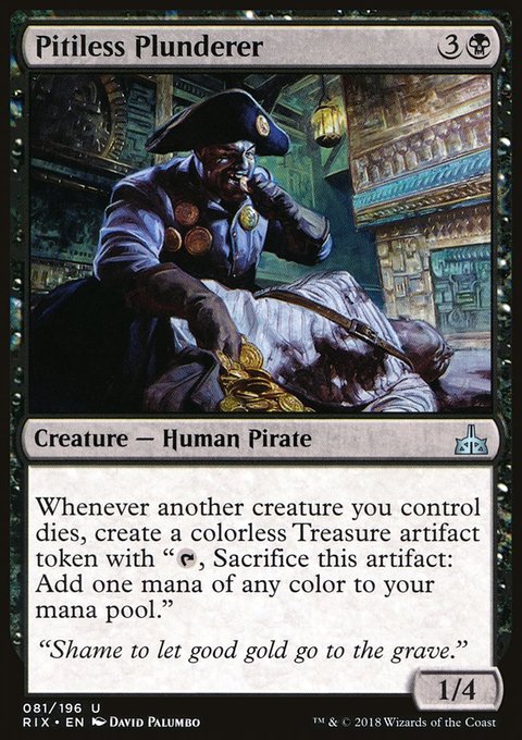 Pitiless Plunderer, Rivals of Ixalan #81, Magic: The Gathering card