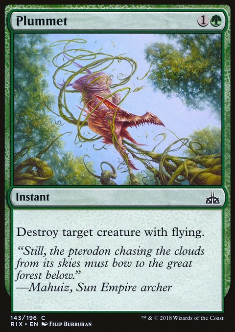 Plummet, Rivals of Ixalan #143, Magic: The Gathering card