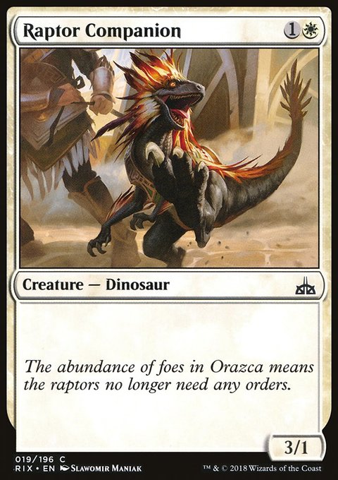 Raptor Companion, Rivals of Ixalan #19, Magic: The Gathering card