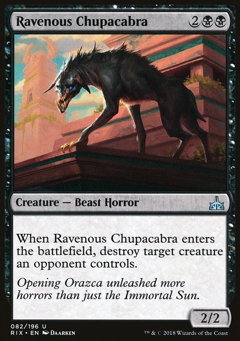Ravenous Chupacabra, Rivals of Ixalan #82, Magic: The Gathering card