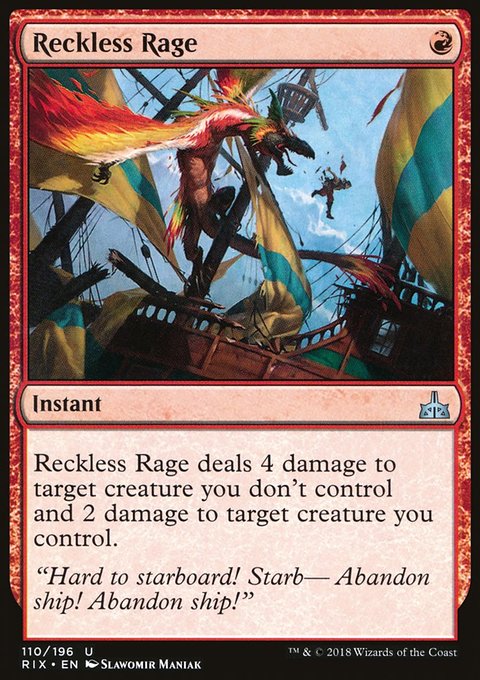 Reckless Rage, Rivals of Ixalan #110, Magic: The Gathering card