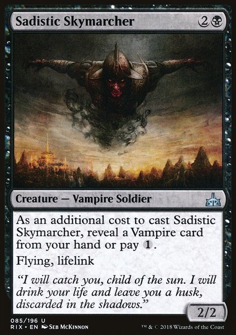 Sadistic Skymarcher, Rivals of Ixalan #85, Magic: The Gathering card