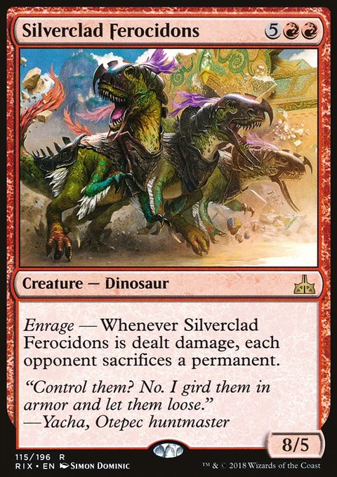 Silverclad Ferocidons, Rivals of Ixalan #115, Magic: The Gathering card