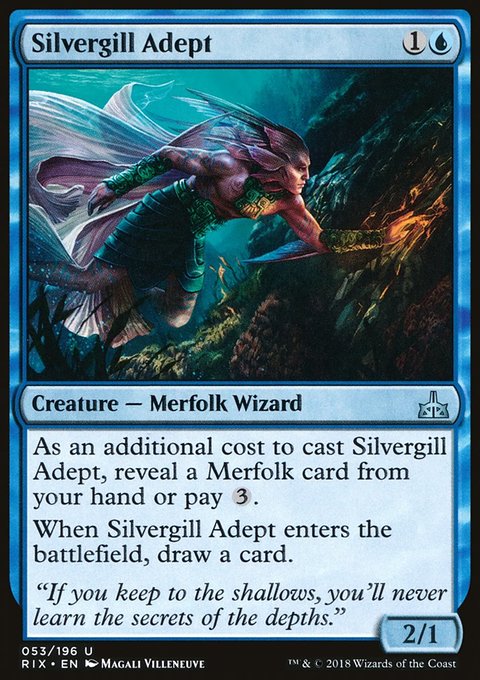 Silvergill Adept, Rivals of Ixalan #53, Magic: The Gathering card