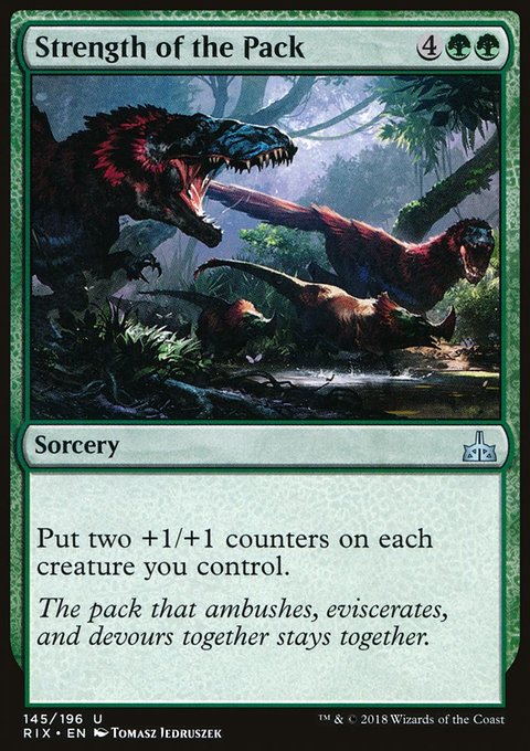 Strength of the Pack, Rivals of Ixalan #145, Magic: The Gathering card