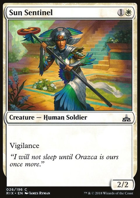 Sun Sentinel, Rivals of Ixalan #26, Magic: The Gathering card