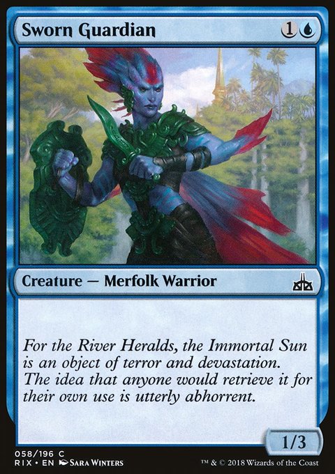 Sworn Guardian, Rivals of Ixalan #58, Magic: The Gathering card