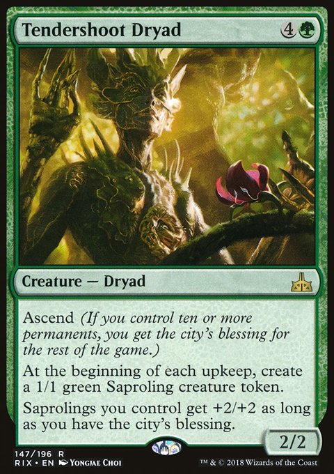 Tendershoot Dryad, Rivals of Ixalan #147, Magic: The Gathering card