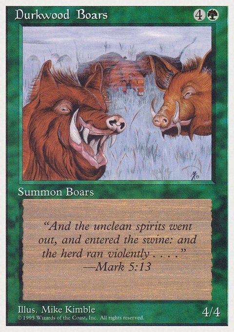 Durkwood Boars, Rivals Quick Start Set #38, Magic: The Gathering card