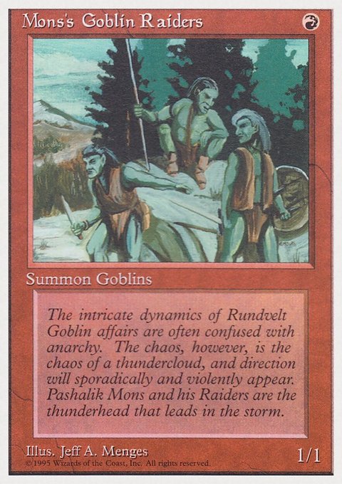 Mons's Goblin Raiders, Rivals Quick Start Set #34, Magic: The Gathering card