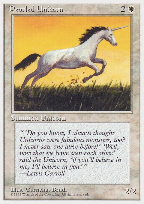 Pearled Unicorn, Rivals Quick Start Set #6, Magic: The Gathering card