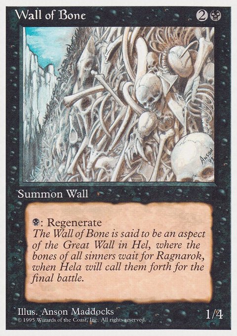 Wall of Bone, Rivals Quick Start Set #26, Magic: The Gathering card