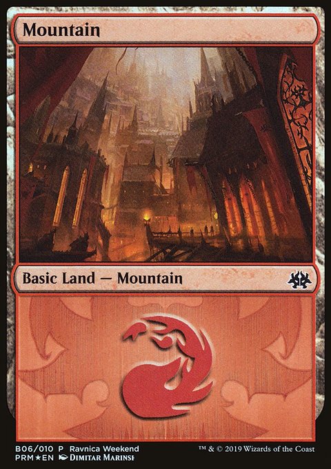 Mountain, RNA Ravnica Weekend #B06, Magic: The Gathering card
