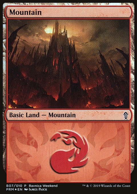 Mountain, RNA Ravnica Weekend #B07, Magic: The Gathering card