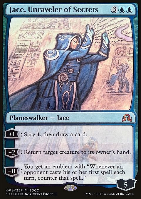 Jace, Unraveler of Secrets, San Diego Comic-Con 2017 #69, Magic: The Gathering card