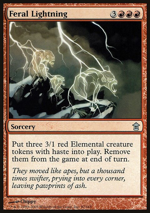 Feral Lightning, Saviors of Kamigawa #97, Magic: The Gathering card